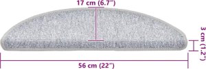 Maty na schody 30 szt. Jasnoszary 56x17x3 cm 8