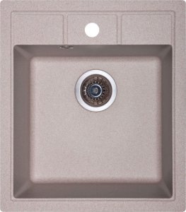 Sink and faucet set AQUALINE QUADRO, 600 x 500 mm, beige 1