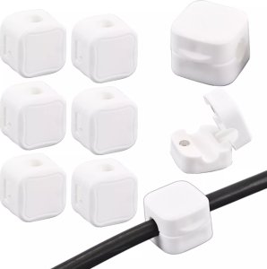 6x Uchwyt magnetyczny na kable Alogy Magnetic Cable Holder 6-pack organizacja kabli do biurka szafki ściany Białe 1