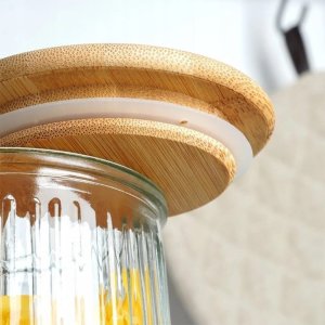 Pojemnik kuchenny do przechowywania z bambusową pokrywką 950ml Słoik 5