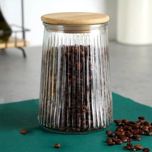 Pojemnik kuchenny do przechowywania z bambusową pokrywką 950ml Słoik 7