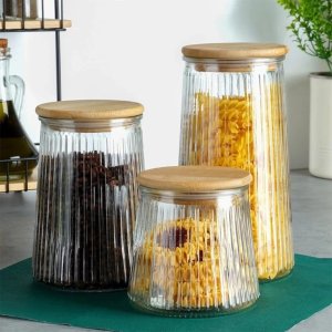 Pojemnik kuchenny do przechowywania z bambusową pokrywką 950ml Słoik 9