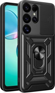Etui pancerne Hybrid Armor Camshield z osłoną aparatu i metalowym ringiem do Samsung Galaxy S25 Ultra - czarne 1
