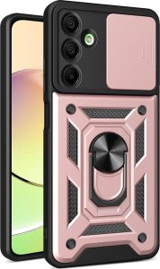 Etui pancerne Hybrid Armor Camshield z osłoną aparatu i metalowym ringiem do Samsung Galaxy A16 / A16 5G - różowe 1