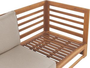 Beliani Sofa trzyosobowa TRANI Certyfikowane drewno akacjowe Jasne drewno 5