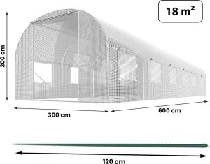 Tunel ogrodowy 3 x 6 m (18m2) biały Plonos 4