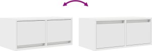 vidaXL Szafki RTV 2 szt. Białe 60x31x25,5 cm Drewno klejone 10