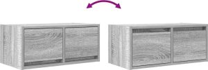 vidaXL Szafka RTV Szara Sonoma 60x31x25,5 cm Drewno klejone 9