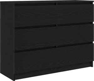vidaXL Komoda Czarny Dąb 100x35x76 cm Drewno klejone (3328499) 2