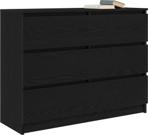 vidaXL Komoda Czarny Dąb 100x35x76 cm Drewno klejone (3328499) 4