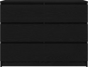 vidaXL Komoda Czarny Dąb 100x35x76 cm Drewno klejone (3328499) 6