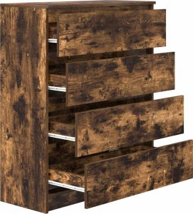 vidaXL Komoda Dąb wędzony 80x35x99 cm Drewno klejone 5