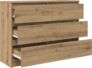 vidaXL Komoda Artisan Dąb 100x35x76 cm Drewno klejone 5