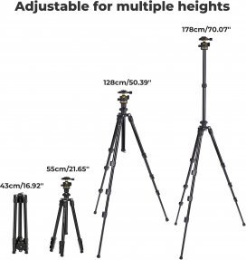Statyw K&F Concept K234A3 z głowicą kulową BH-36 i uchwytem na telefon 4
