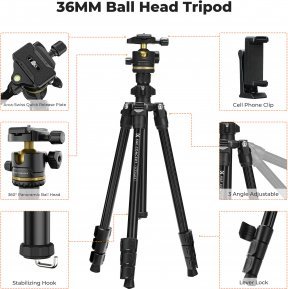 Statyw K&F Concept K234A3 z głowicą kulową BH-36 i uchwytem na telefon 5