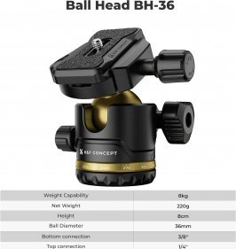 Statyw K&F Concept K234A3 z głowicą kulową BH-36 i uchwytem na telefon 6