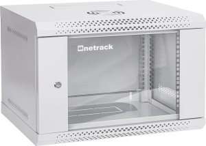 Szafa wisząca RACK 19" 6U, 400mm, Netrack ECO-Line, szara, drzwi przeszklone 1