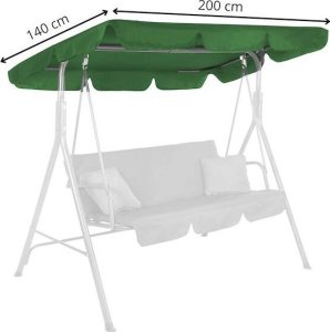 Daszek do huśtawki ogrodowej, zadaszenie hustawki 165x110 cm ciemnozielony UNIWERSALNY 11