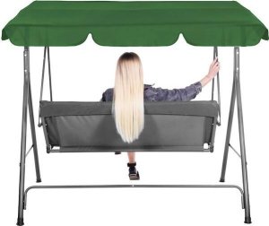 Daszek do huśtawki ogrodowej, zadaszenie hustawki 165x110 cm ciemnozielony UNIWERSALNY 5