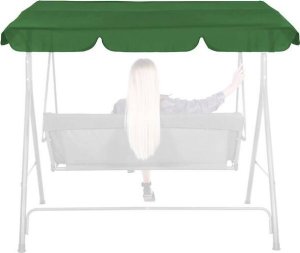 Daszek do huśtawki ogrodowej, zadaszenie hustawki 165x110 cm ciemnozielony UNIWERSALNY 6