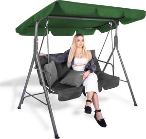 Daszek do huśtawki ogrodowej, zadaszenie hustawki 165x110 cm ciemnozielony UNIWERSALNY 7