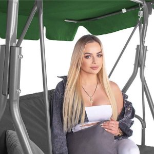 Daszek do huśtawki ogrodowej, zadaszenie hustawki 165x110 cm ciemnozielony UNIWERSALNY 9