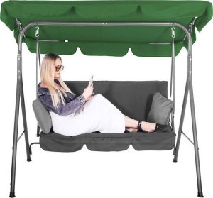 Daszek do huśtawki ogrodowej, zadaszenie hustawki 165x110 cm ciemnozielony UNIWERSALNY 10