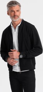 Bawełniana rozpinana męska bluza dresowa bomberka  czarna V5 OM-SSZP-0215 S 3