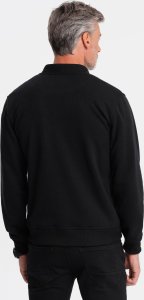 Bawełniana rozpinana męska bluza dresowa bomberka  czarna V5 OM-SSZP-0215 S 6