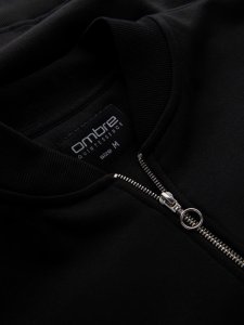 Bawełniana rozpinana męska bluza dresowa bomberka  czarna V5 OM-SSZP-0215 S 7
