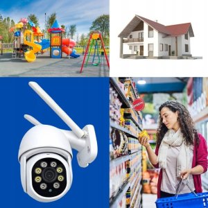 Zewnętrzna Kamera WIFI Obrotowa 1080p POLSKA APLIKACJA ŚLEDZENIE FULL HD SD 11