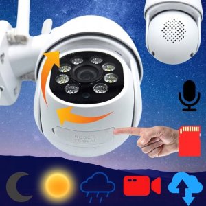 Zewnętrzna Kamera WIFI Obrotowa 1080p POLSKA APLIKACJA ŚLEDZENIE FULL HD SD 6
