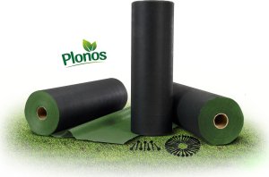 Agrowłóknina ogrodowa 1,6 m x 50 m 90 g/m2 + 100 szpilek Plonos - czarno-zielona 11