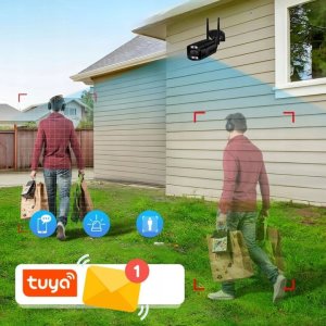 Zewnętrzna Kamera IP WiFi 8MPx TUYA SMART Ultra HD 4K ZOOM SD LED AUDIO SD [BLACK-TUBE] 11