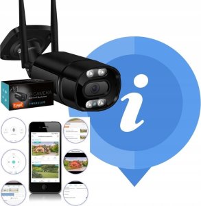 Zewnętrzna Kamera IP WiFi 8MPx TUYA SMART Ultra HD 4K ZOOM SD LED AUDIO SD [BLACK-TUBE] 2