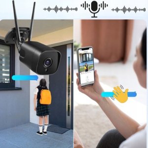 Zewnętrzna Kamera IP WiFi 8MPx TUYA SMART Ultra HD 4K ZOOM SD LED AUDIO SD [BLACK-TUBE] 4