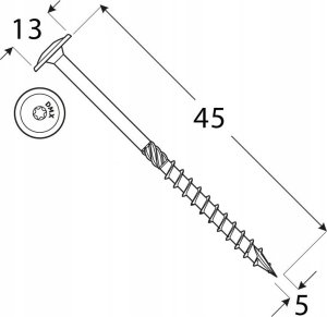 Wkręty do drewna Domax 5 x 45 mm 200 szt. 10
