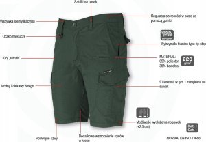 LAHTI PRO Spodenki krótkie robocze męskie L40715 L 2