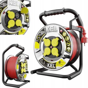 Przedłużacz bębnowy Plast-Rol 30 m 4 szt. gniazd czerwony 11