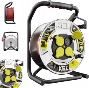 Przedłużacz bębnowy Plast-Rol 30 m 4 szt. gniazd czerwony 12