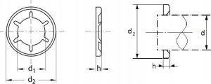 Zabezpieczenie osiowe 6x15x1,6 AN 82 5000 szt 1