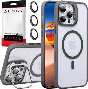 Etui hybrydowe ochronne do Apple iPhone 16 Pro Alogy KickStand Hybrid Case z podpórką do MagSafe Szare 1