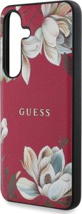 Guess Grained Printed Flower Pattern MagSafe case for Samsung Galaxy S25 fuchsia 6