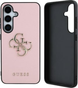Guess Grained Big 4G Logo Small Classic Logo case for Samsung Galaxy S25 pink 11