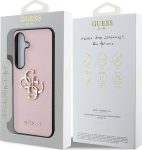 Guess Grained Big 4G Logo Small Classic Logo case for Samsung Galaxy S25 pink 8