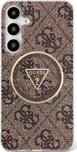 Guess 4G Glitter Triangle Buttons MagSafe Case for Samsung Galaxy S25 Ultra Brown 1