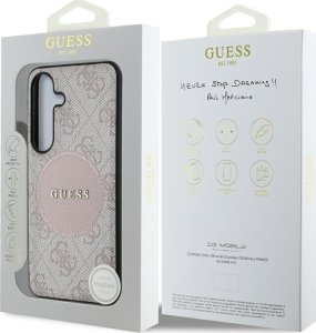 Guess 4G Round Patch Classic Logo MagSafe Case for Samsung Galaxy S25 Plus Pink 8