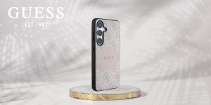 Guess 4G Round Patch Classic Logo MagSafe Case for Samsung Galaxy S25 Plus Pink 9