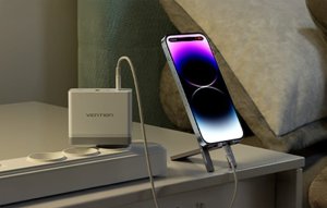 Ładowarka sieciowa Vention FEGB0-EU 2xUSB-C 1xUSB-A 100W/100W/30W GaN (czarna) 2