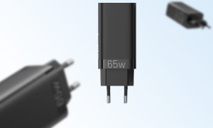 Ładowarka sieciowa Vention FEDB0-EU 2xUSB-C 1xUSB-A 65W/30W/30W GaN (czarna) 9